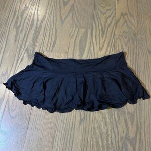 Juicy Couture Beach Surf Royalty Black Flared Ruffle Swim Skirt